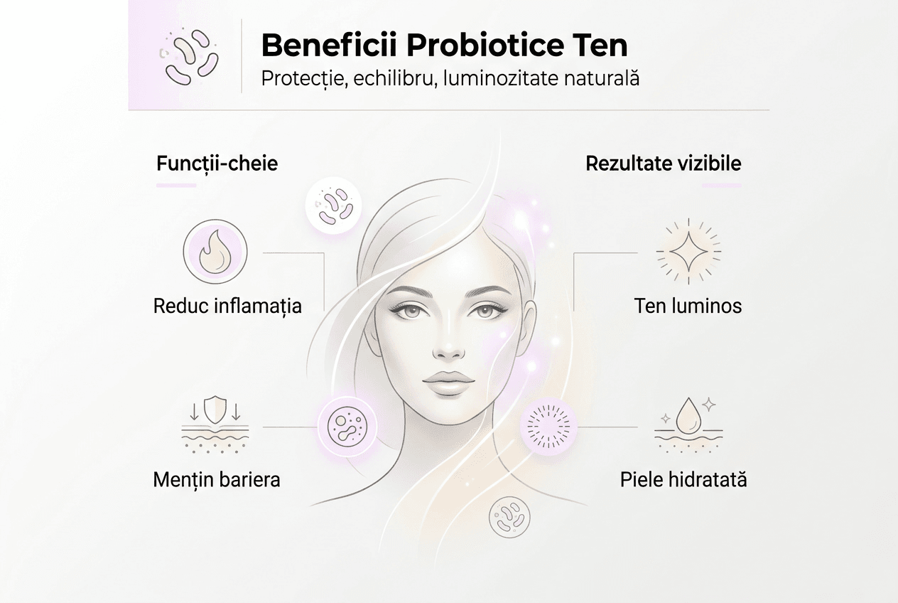 Infografic: Cum ajută probioticele la menținerea unui ten sănătos