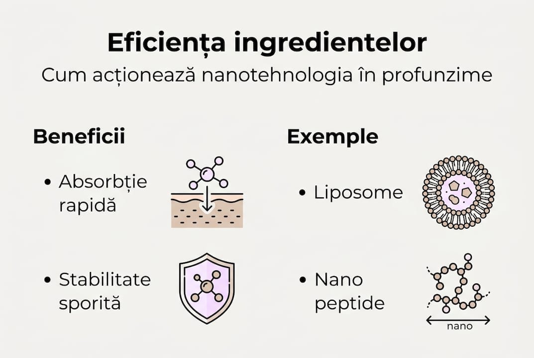 Infografic care prezintă cât de eficiente sunt ingredientele active