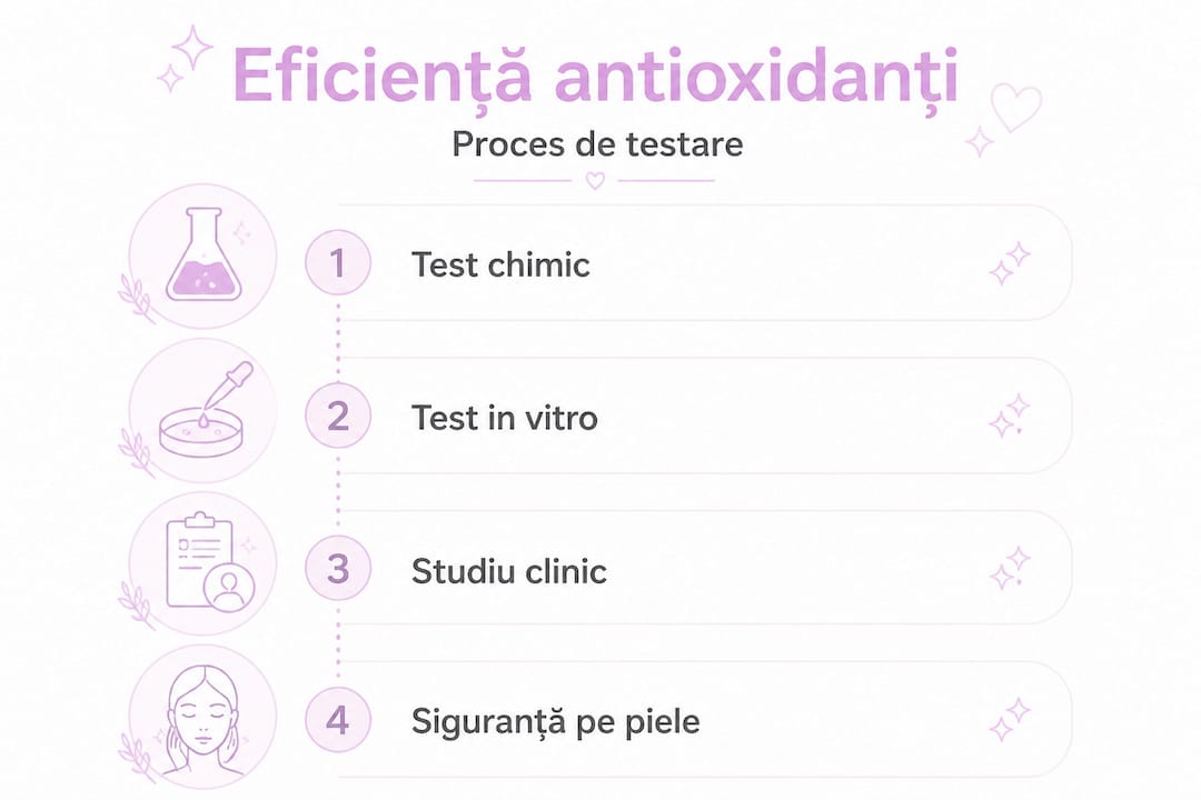 Infografic: cum verifici eficiența antioxidanților din rutina ta de îngrijire a pielii, pas cu pas