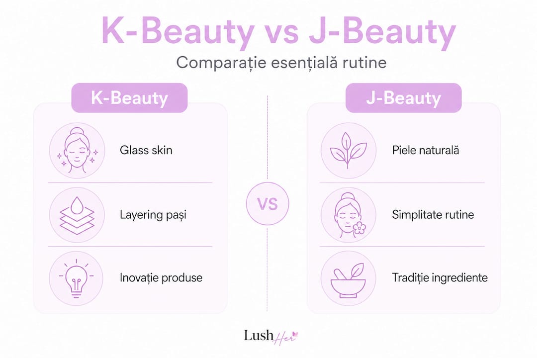Infografic: K-Beauty versus J-Beauty – principalele diferențe și asemănări