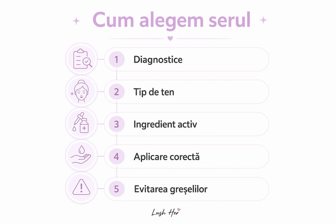 Infografic: cum să alegi serul potrivit pentru tenul tău, pas cu pas