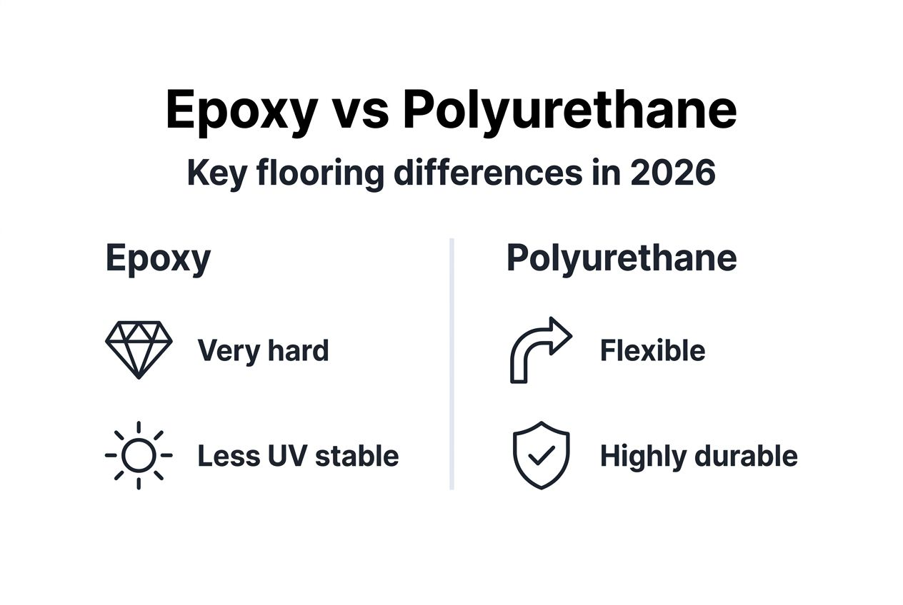 Infographic comparing epoxy and polyurethane flooring