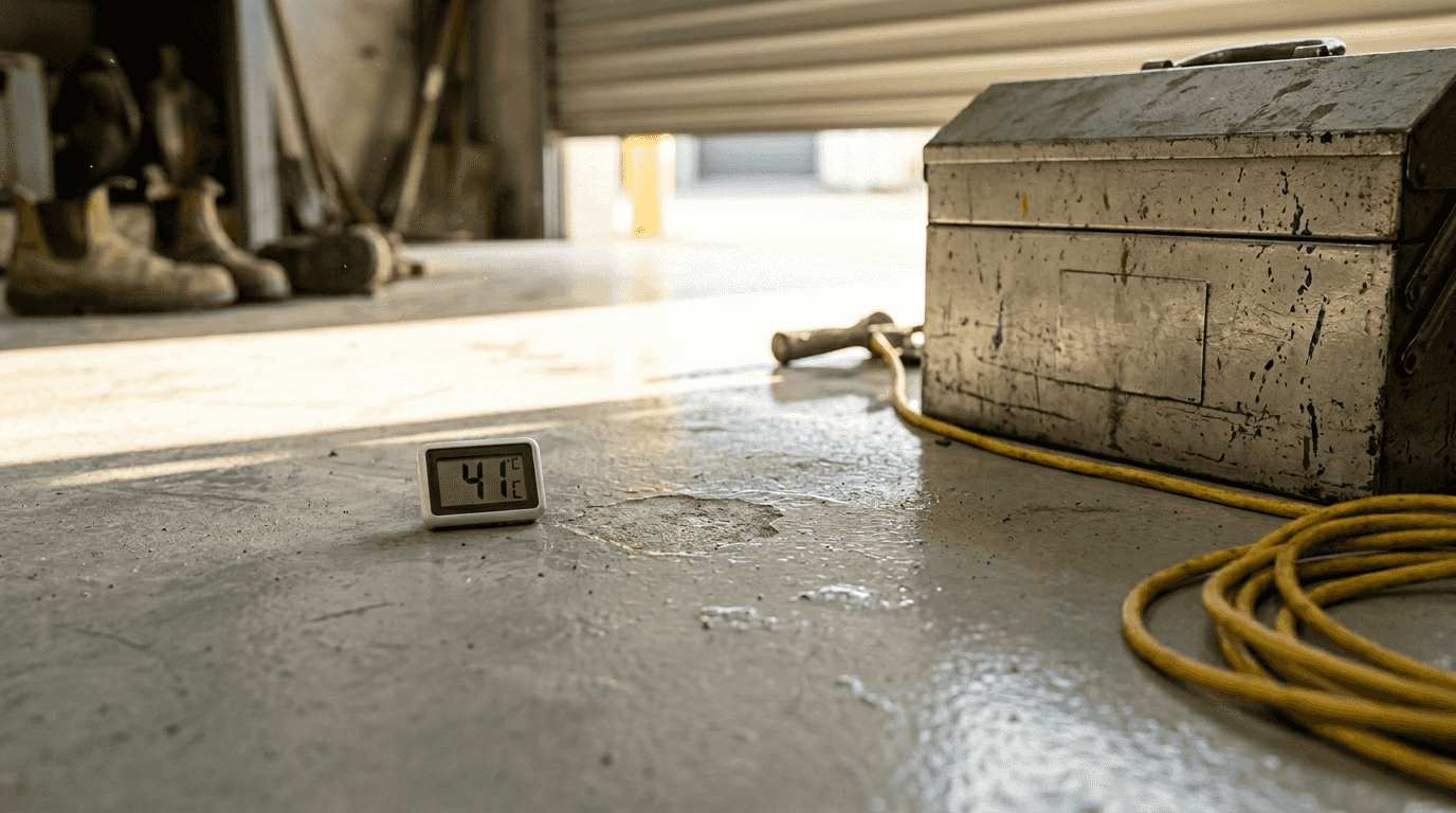 Epoxy floor under Queensland summer heat