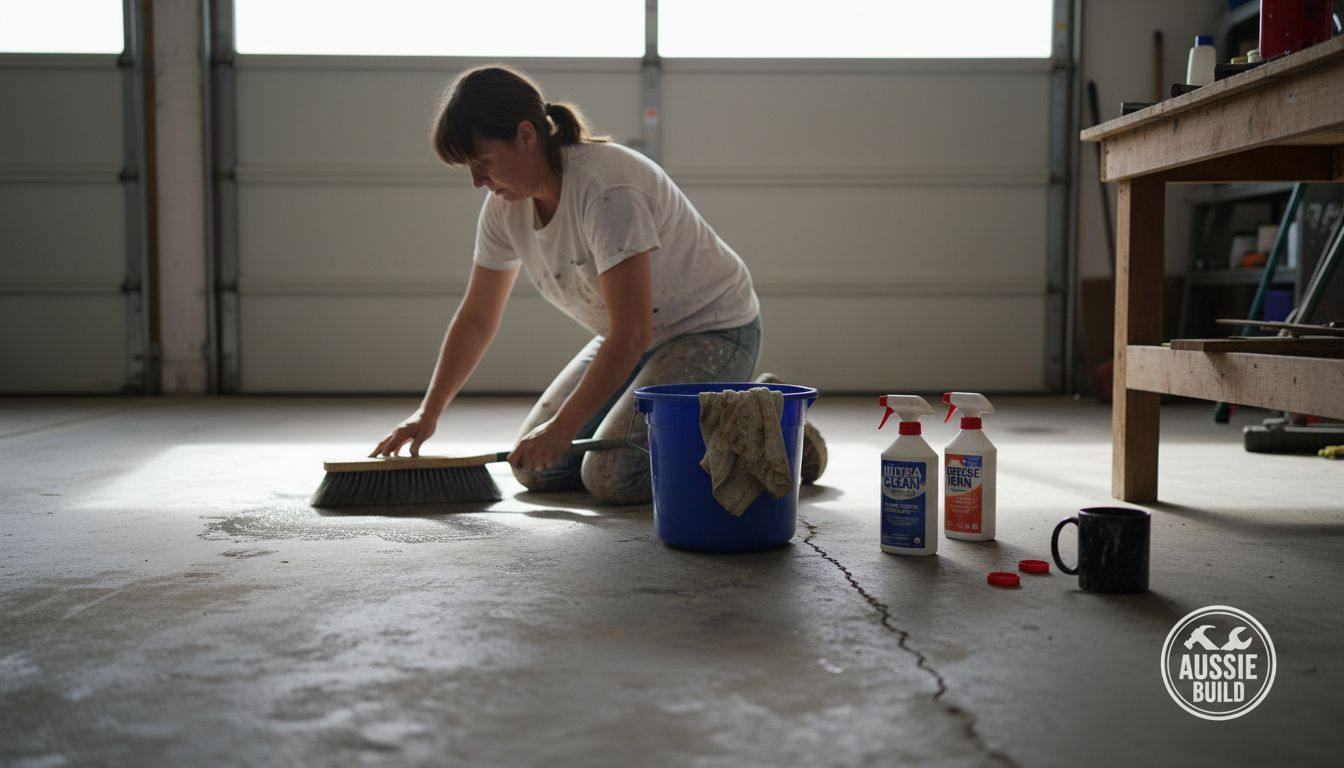 Cleaning concrete floor before epoxy coating