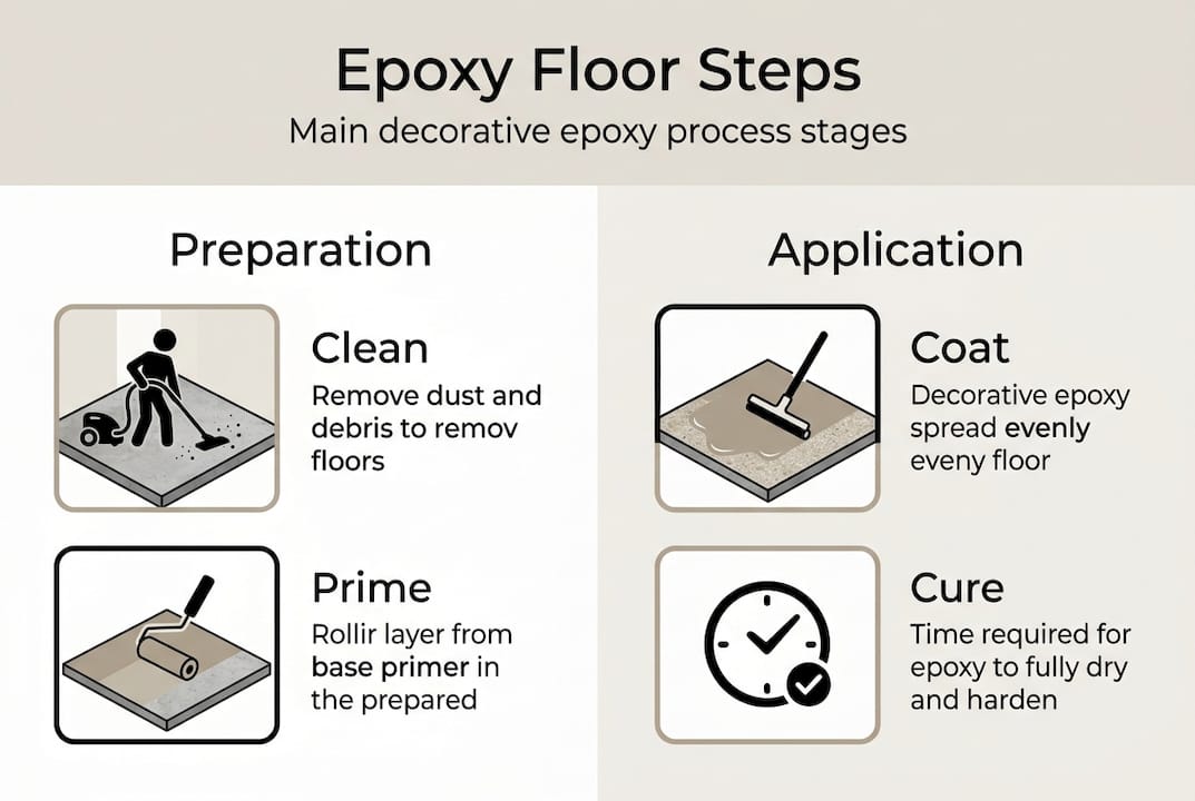 Infographic overview of epoxy floor steps