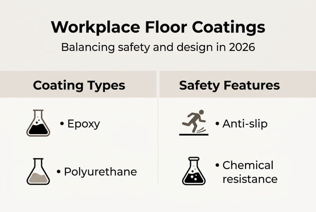 Infographic summarizing floor coating safety features