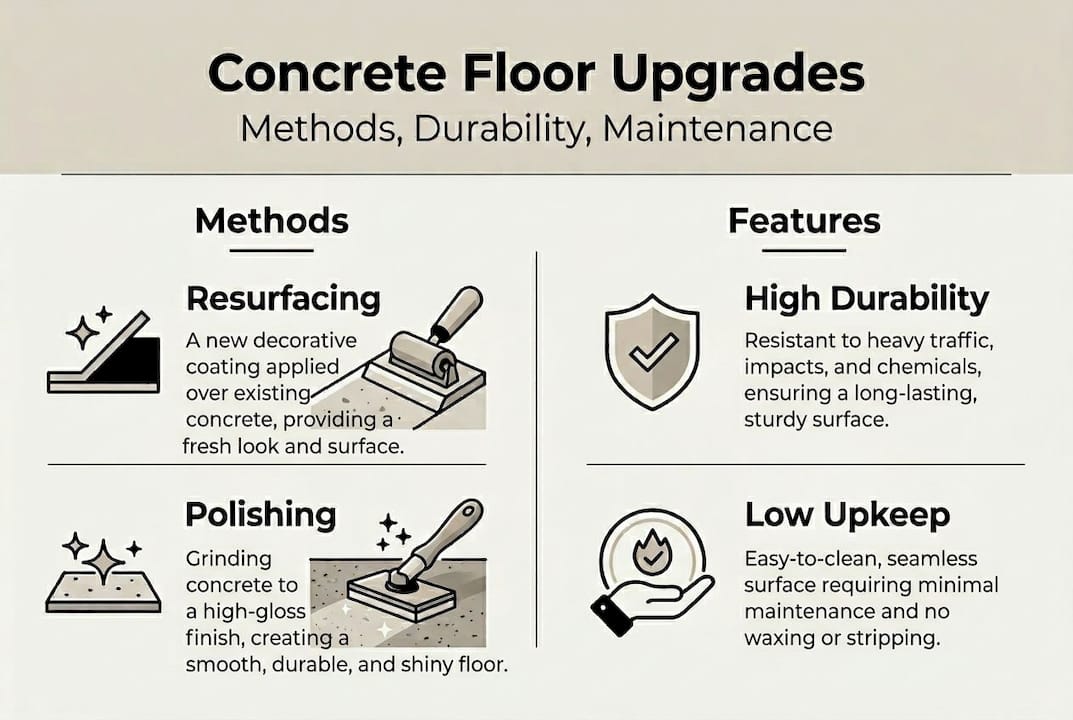 Infographic summarizing floor upgrade methods