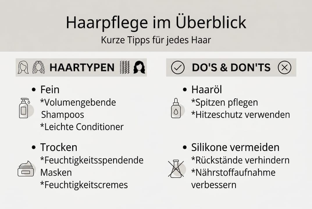Infografik: Verschiedene Haartypen im Überblick – Plus praktische Pflegetipps