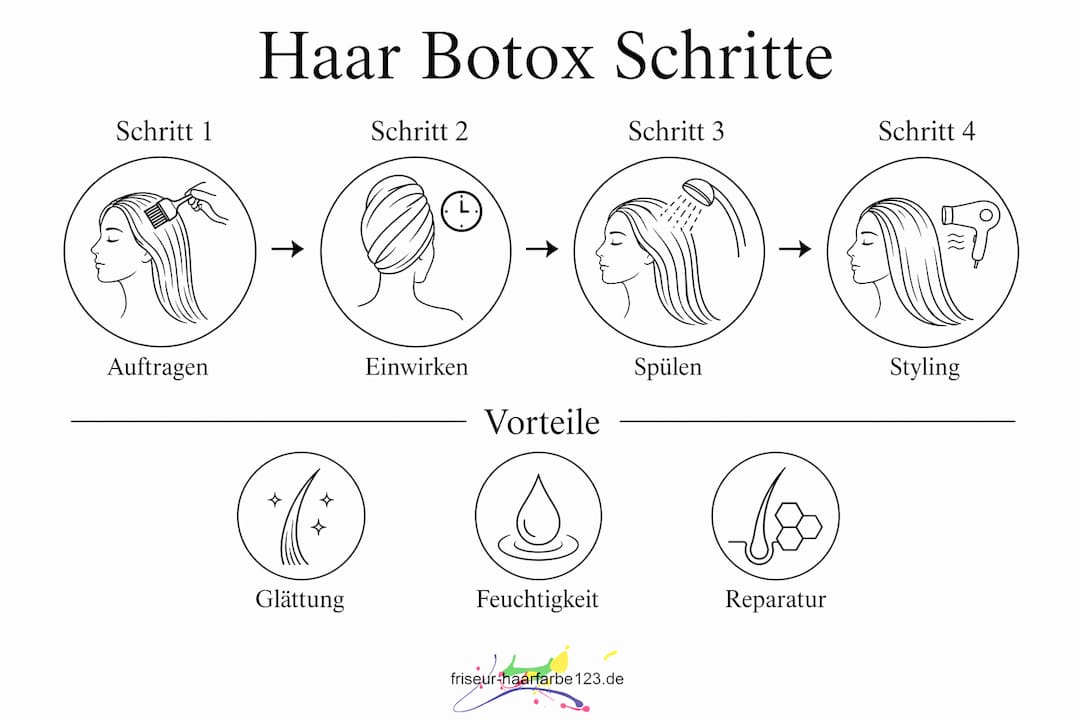 Übersichtsgrafik: So funktioniert Haar-Botox und welche Vorteile es bietet