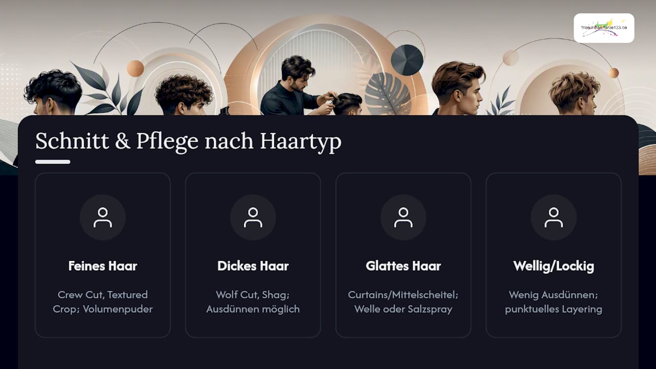Haarschnitt angepasst auf vier verschiedene Haartypen