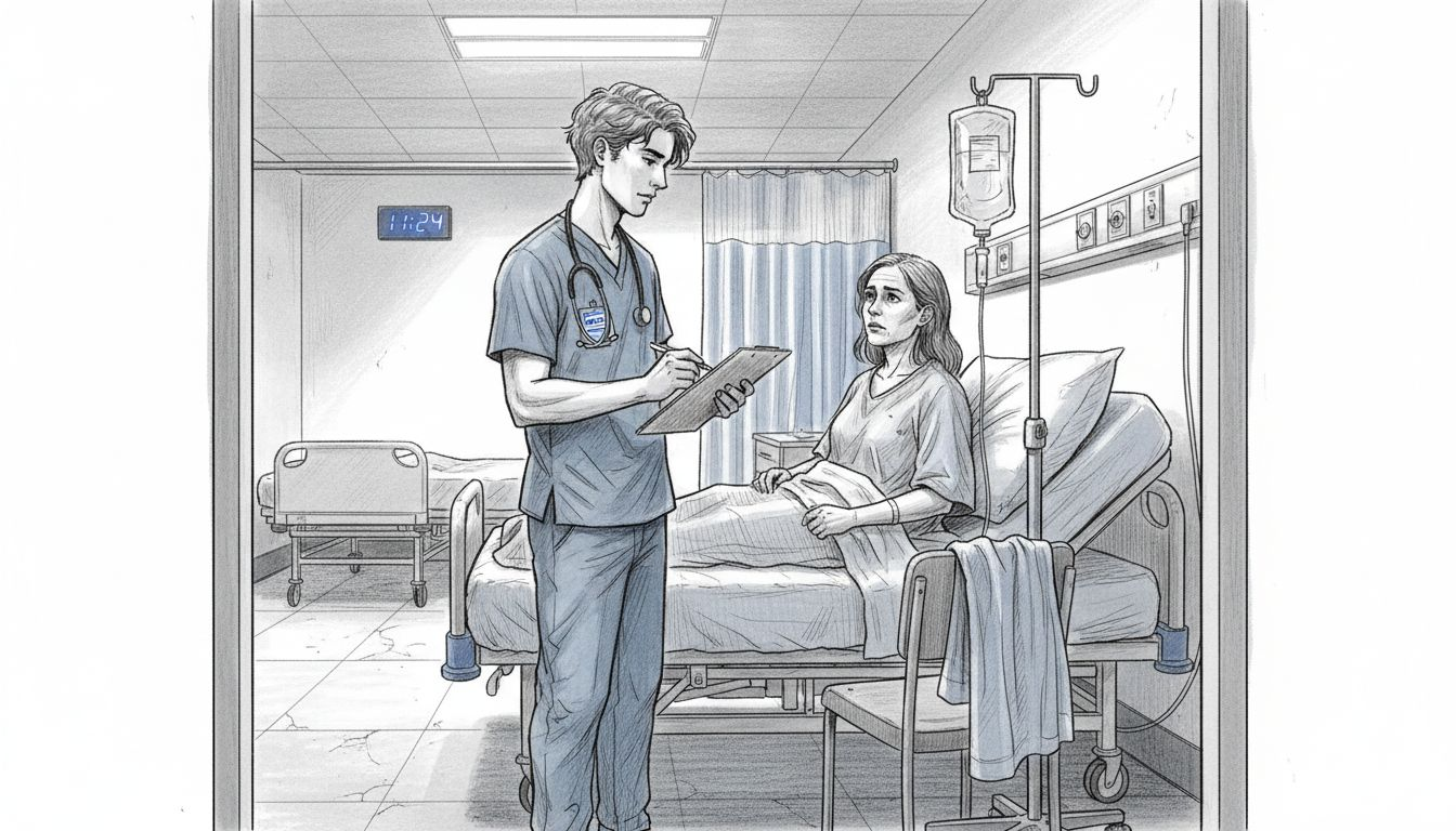 Doctor debating ethical hospital decision with patient