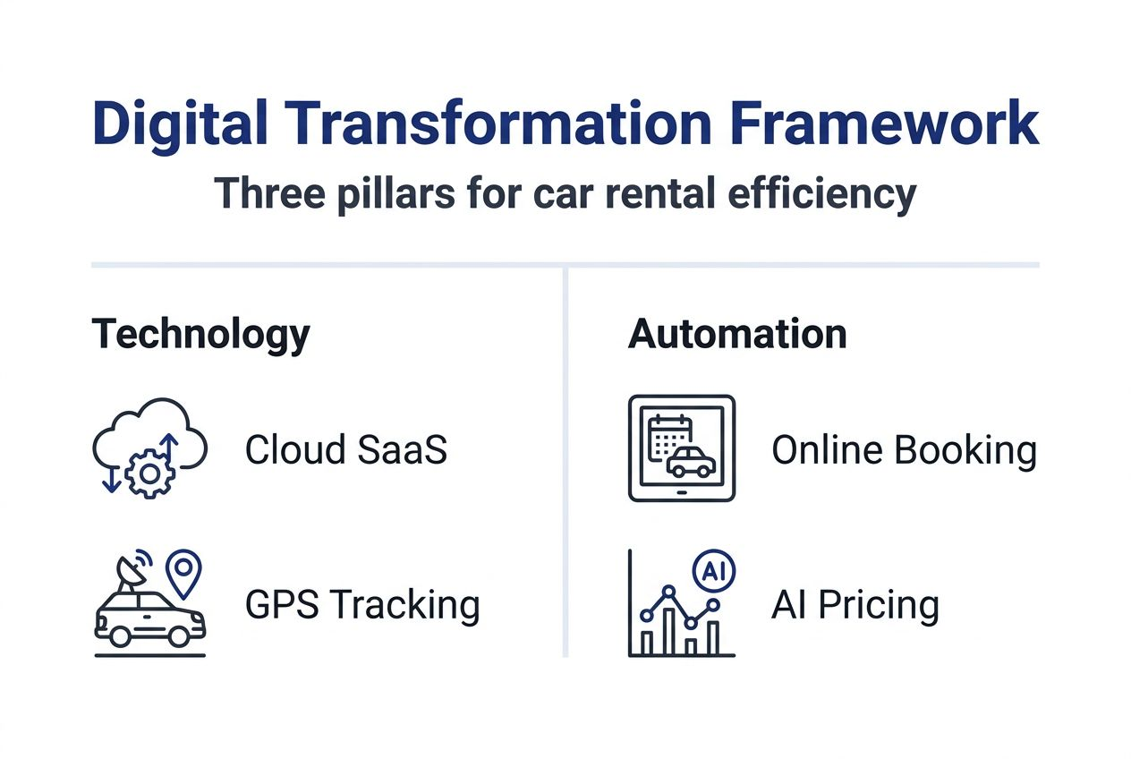 Infographic of three digital transformation pillars