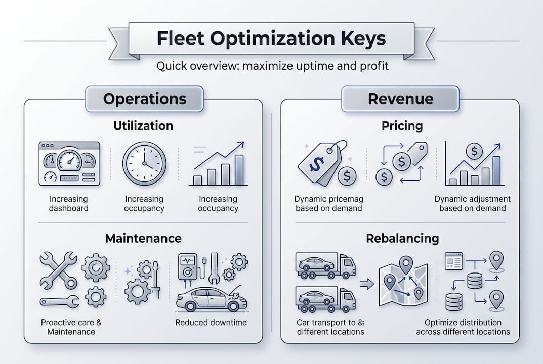 Infographic of fleet optimization for car rentals