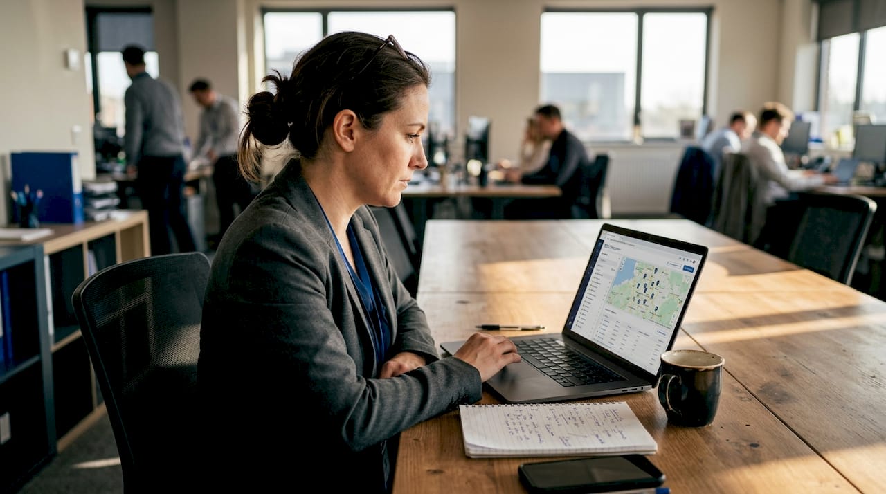 Specialist monitoring real-time fleet locations