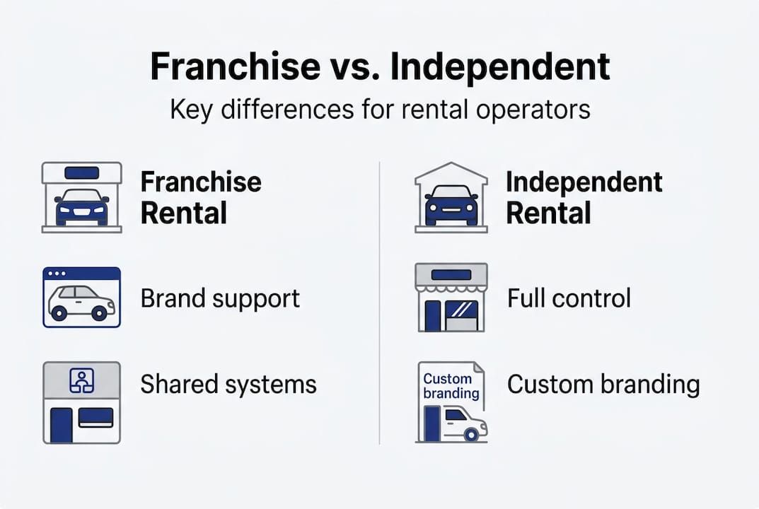 Infographic comparing franchise and independent rentals