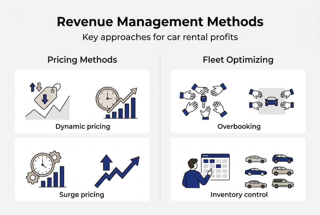 Infographic showing car rental revenue methods