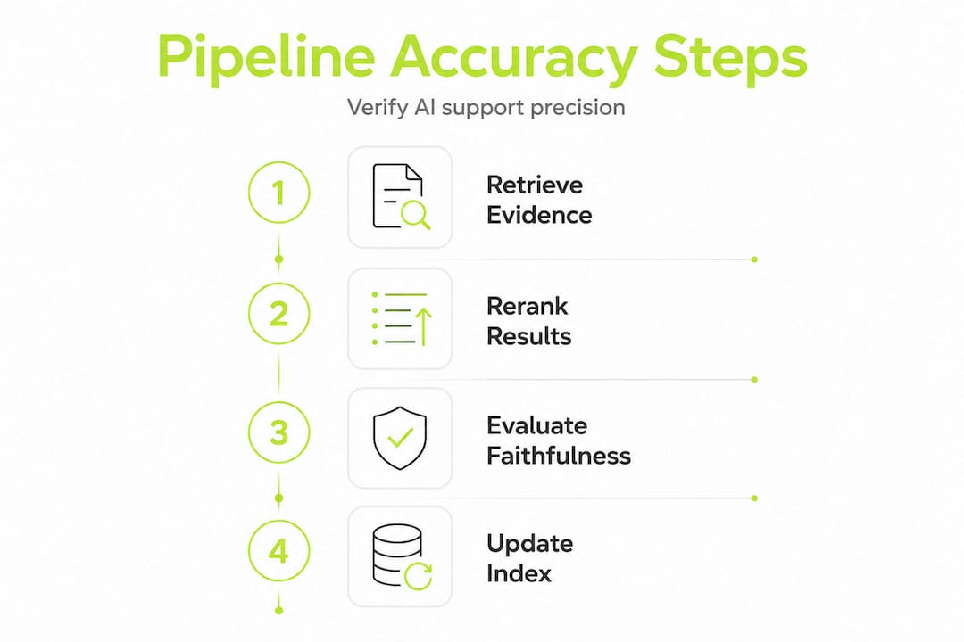 Infographic showing steps to verify pipeline accuracy
