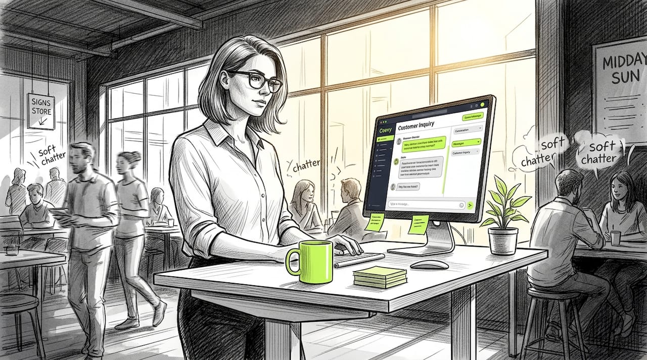SaaS support team manager working at desk