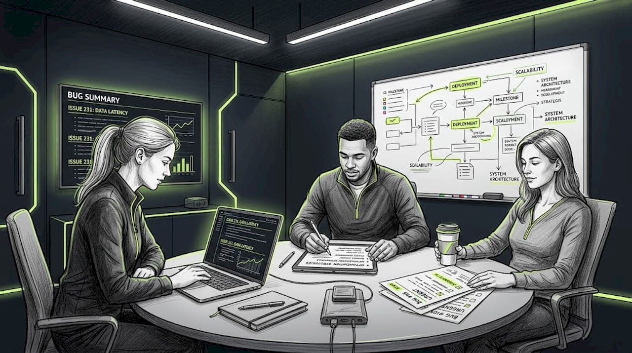 Developers collaborating around issue summaries