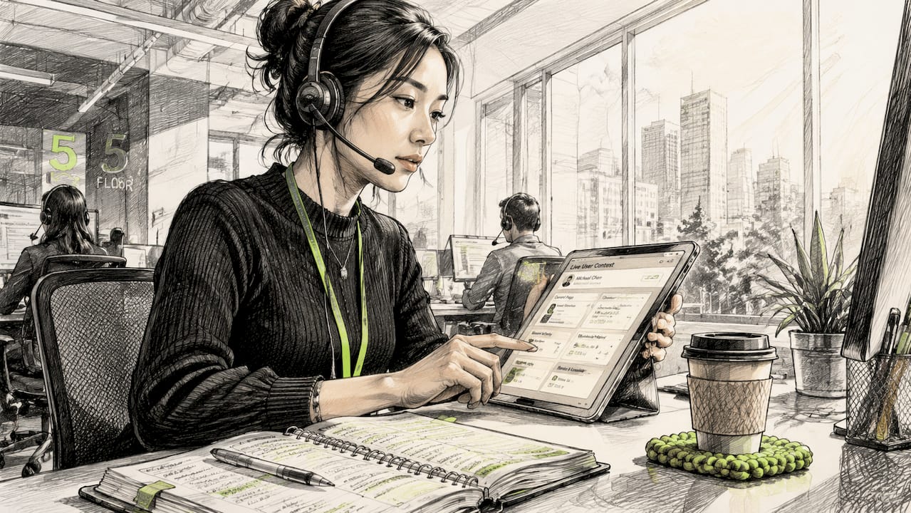 Support agent using context-aware AI tools