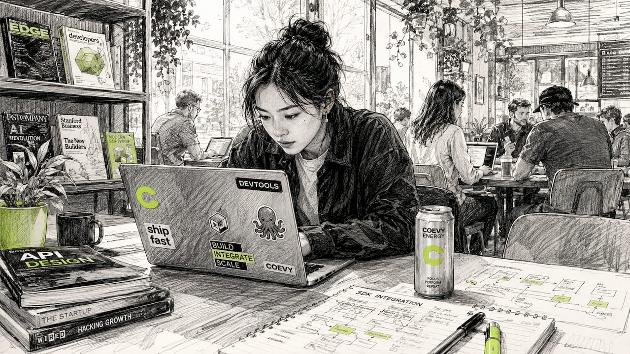 Product manager integrating feedback SDK at desk