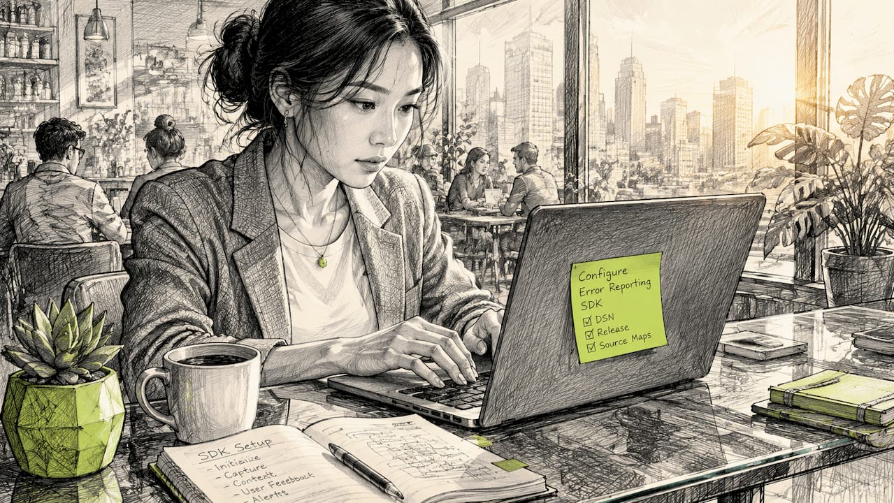 Developer configuring SDK at office desk