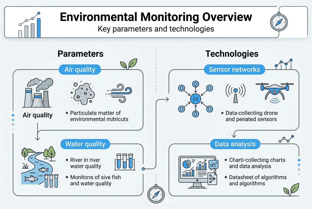 Infographic summarizing monitoring parameters and tools