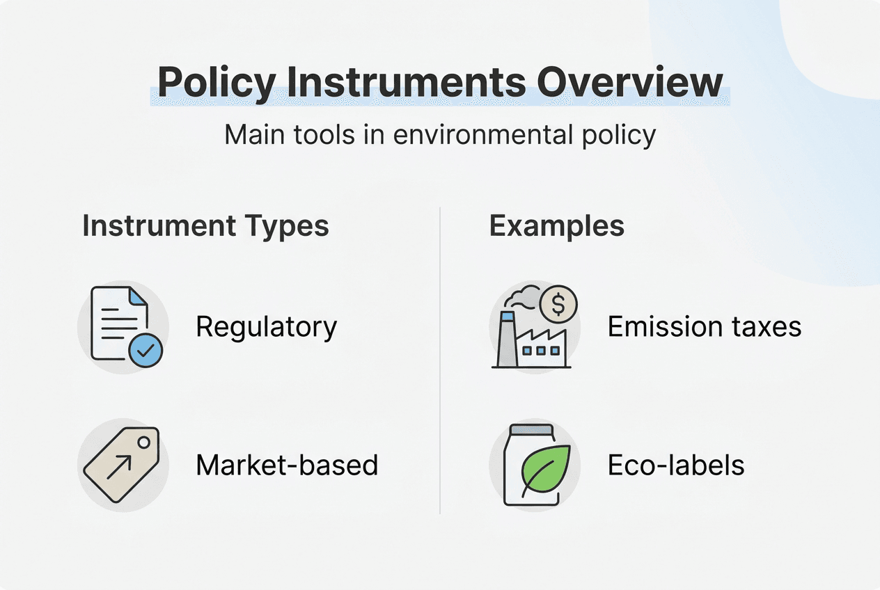 Infographic of policy instruments types and examples