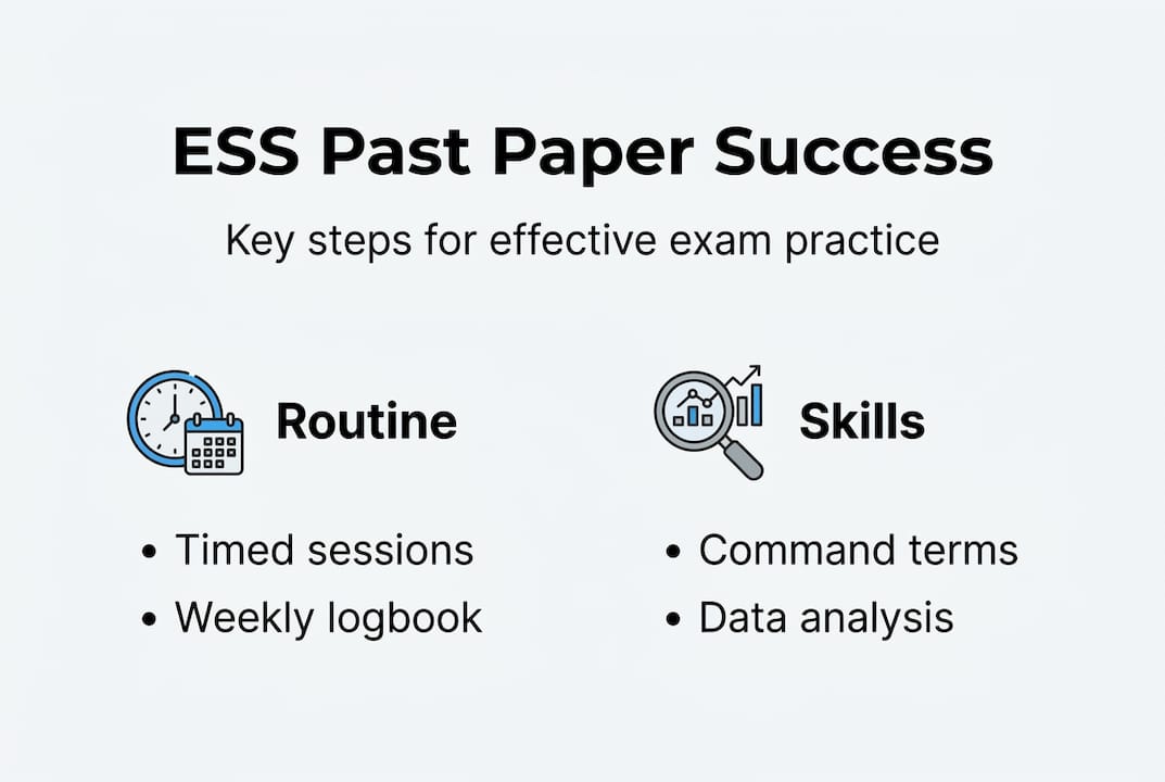 Infographic highlights ESS exam practice strategy