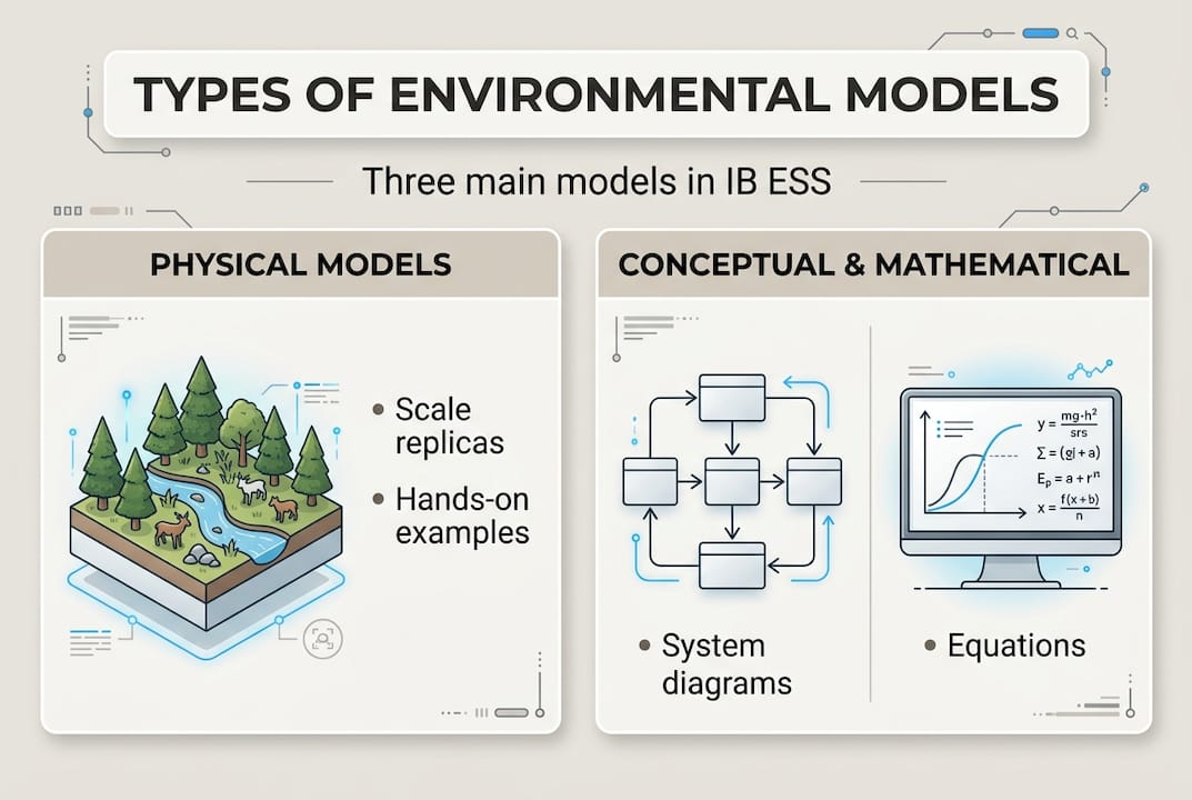 Infographic showing main environmental model types