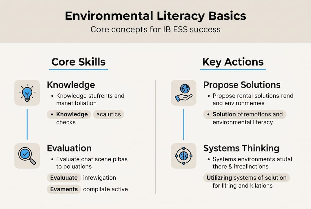 Infographic with environmental literacy core concepts
