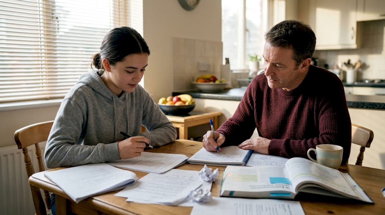 Tutor providing in-person IB ESS feedback