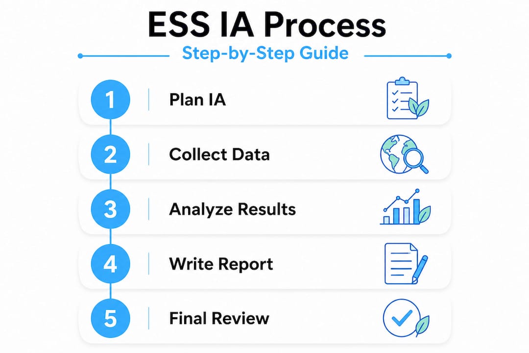 Infographic showing ESS IA process steps