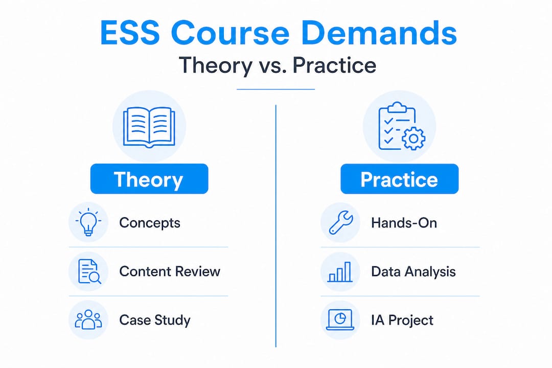 Infographic compares ESS theory and practice demands