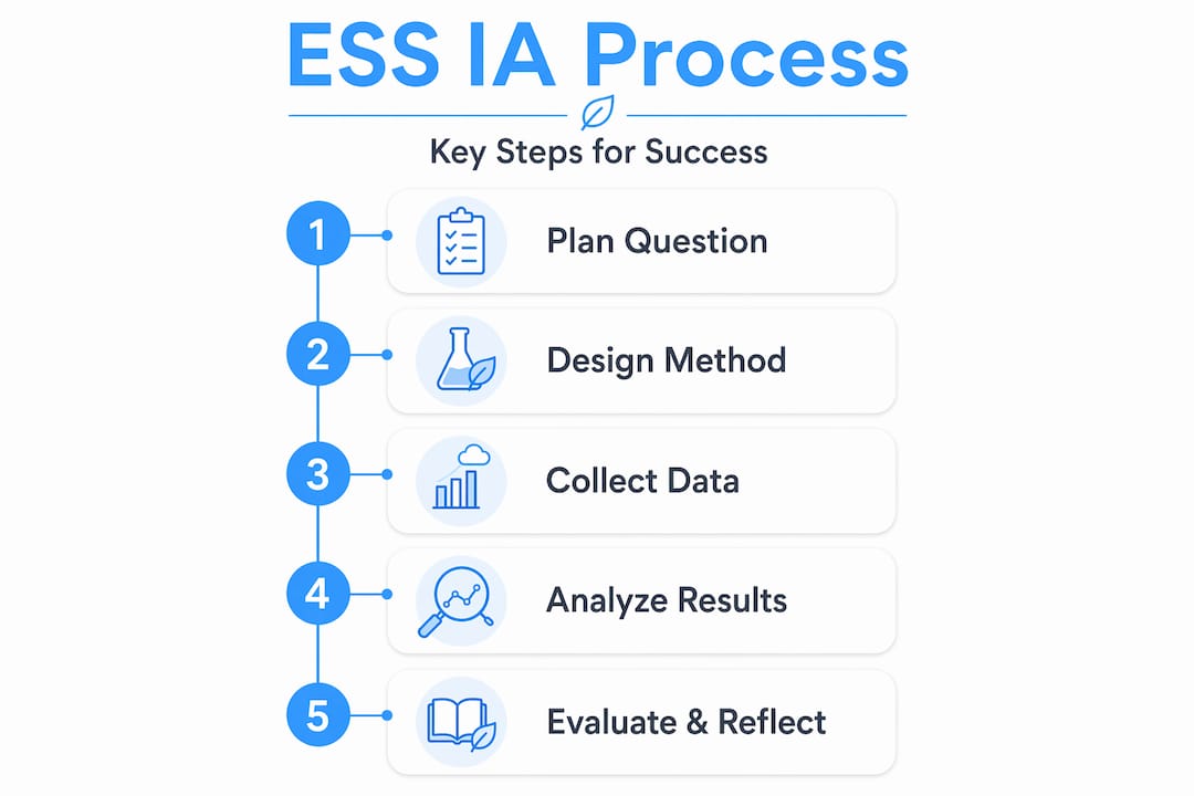 IB ESS IA process step-by-step infographic