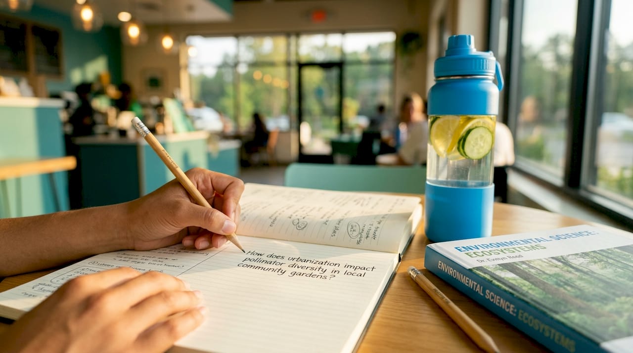 Student writing environmental research question