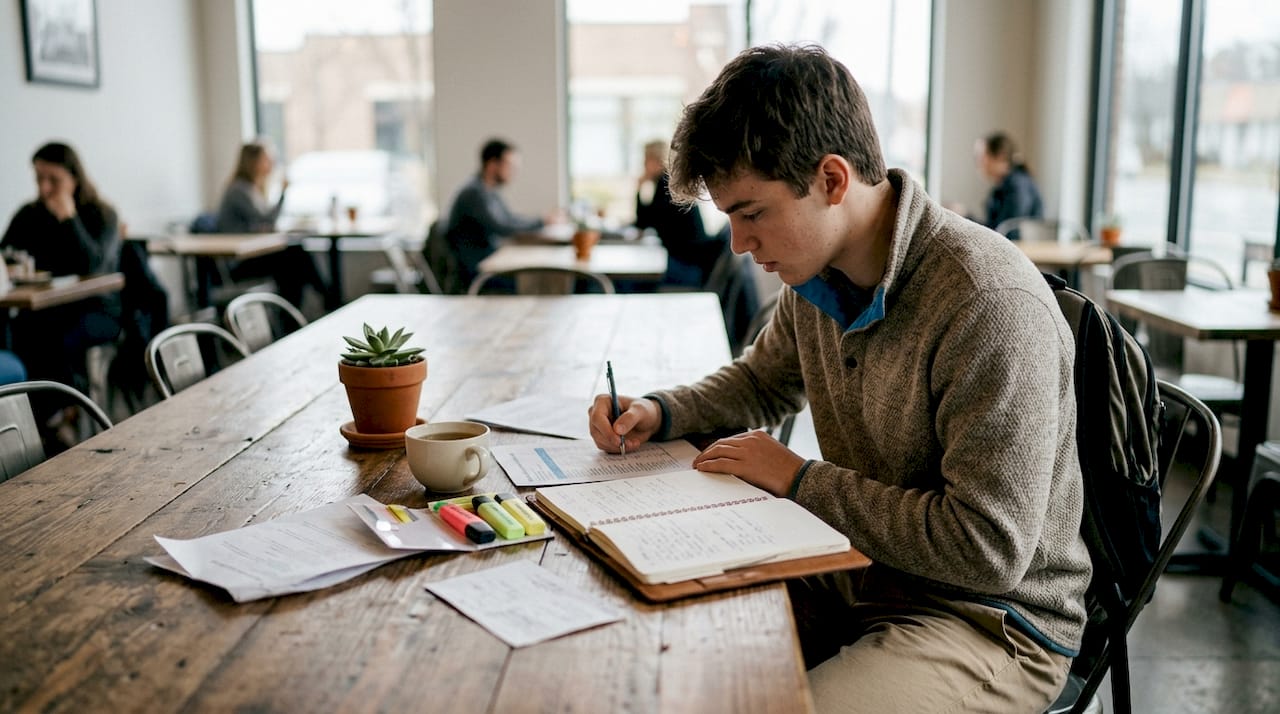 Student analyzing IB ESS exam weighting