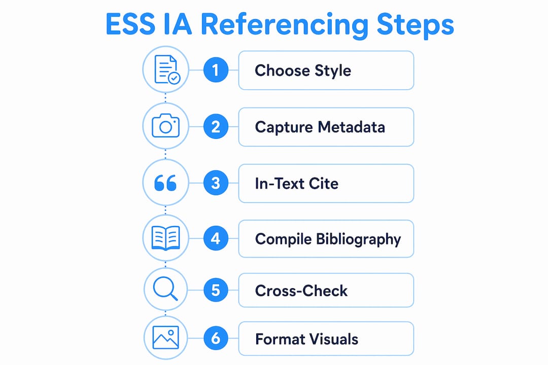 Infographic showing ESS IA referencing steps