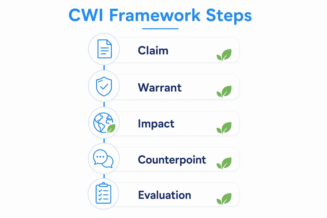 Infographic illustrating CWI framework steps