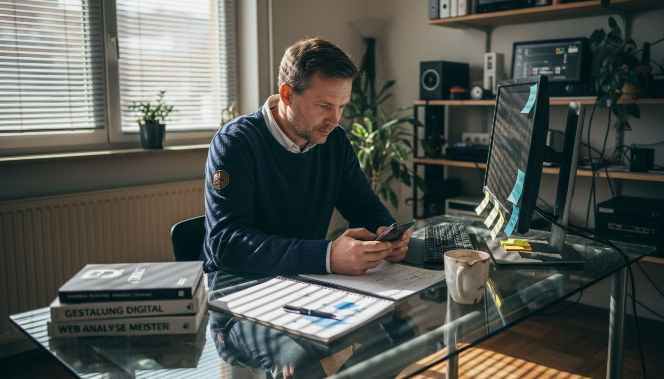 Man reviewing website conversion analytics