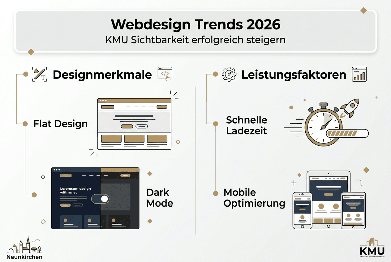 Infografik: Aktuelle Trends und entscheidende Faktoren im Webdesign
