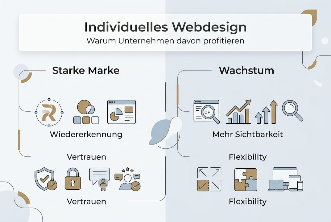 Infografik: Die wichtigsten Vorteile maßgeschneiderten Webdesigns auf einen Blick