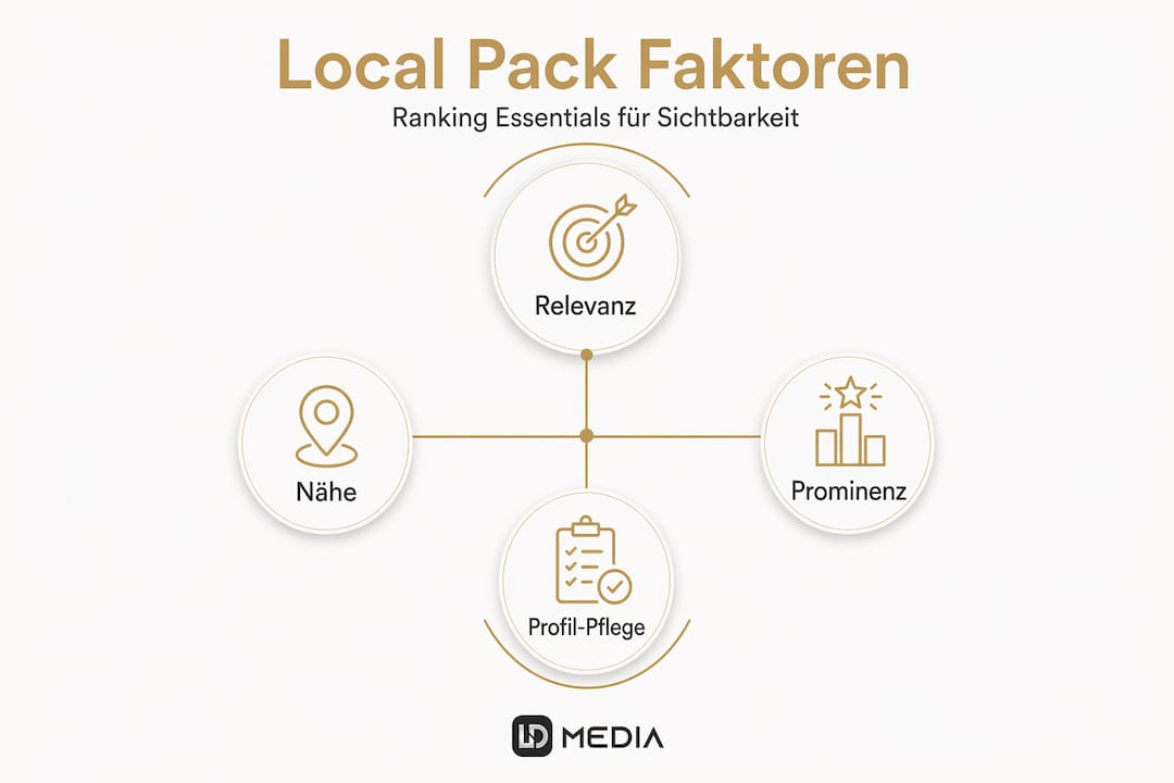 Übersichtsgrafik: Die wichtigsten lokalen Ranking-Faktoren für das Local Pack auf einen Blick