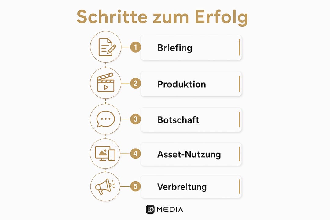 Schritt-für-Schritt-Infografik: So gestalten Sie erfolgreiches Imagevideo-Marketing