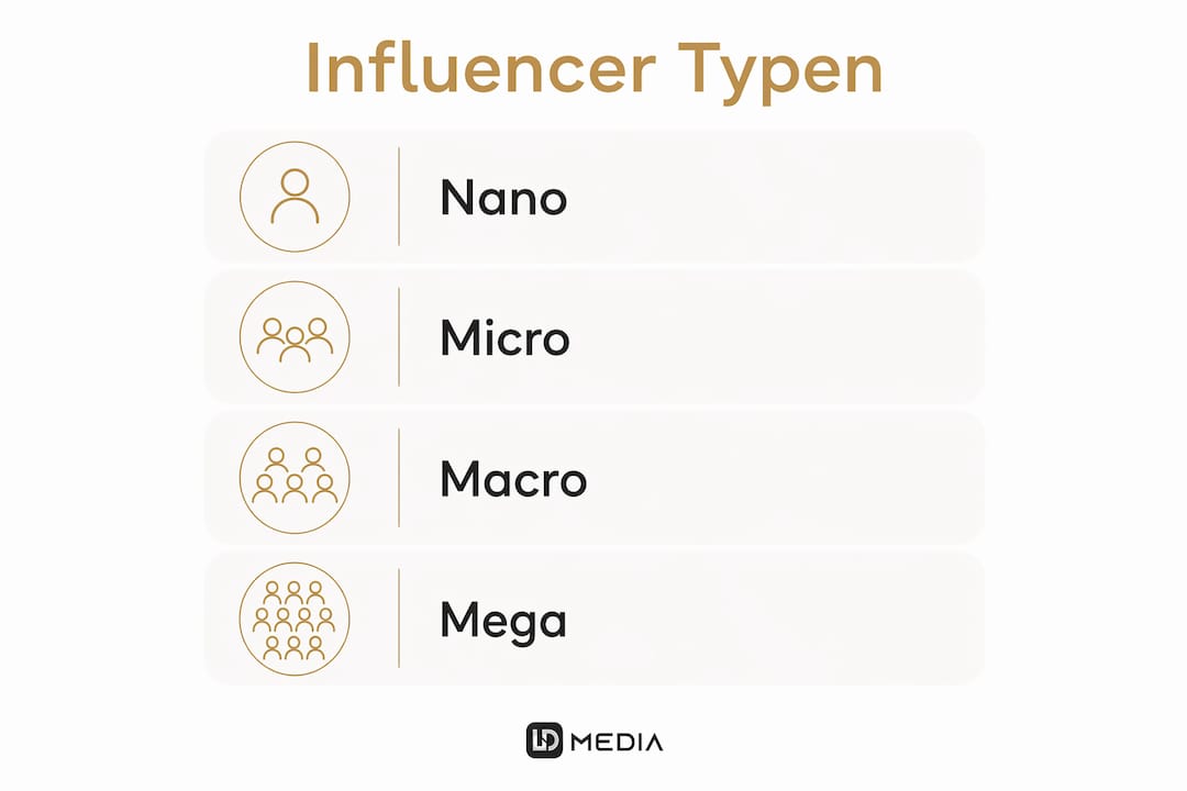 Infografik: Die verschiedenen Influencer-Typen im Überblick