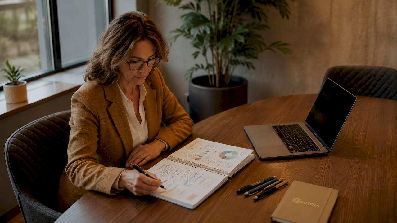 Am Schreibtisch pflegt jemand die Kundendaten im CRM-System.