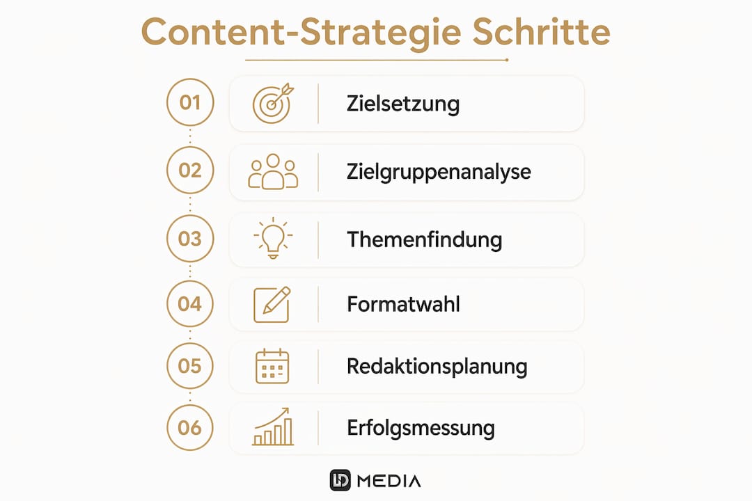 Grafik: Die wichtigsten Schritte für eine erfolgreiche Content-Strategie