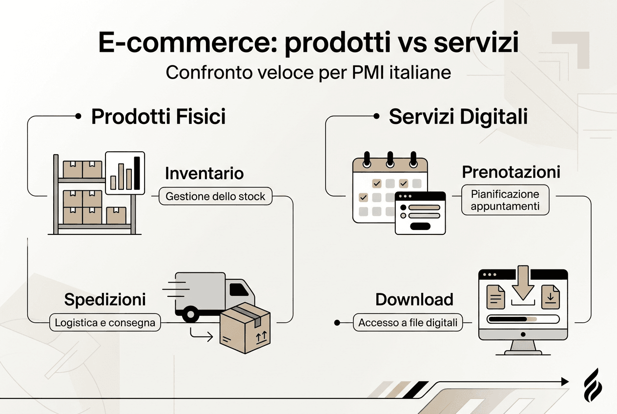 Infografica: confronto tra prodotti e servizi nel mondo dell’e-commerce