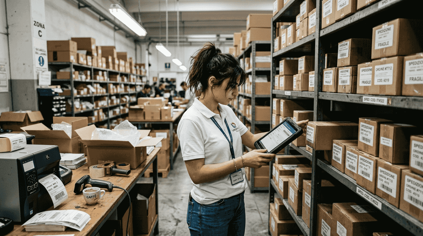 Organizzazione e gestione di prodotti e servizi per il magazzino di un negozio online