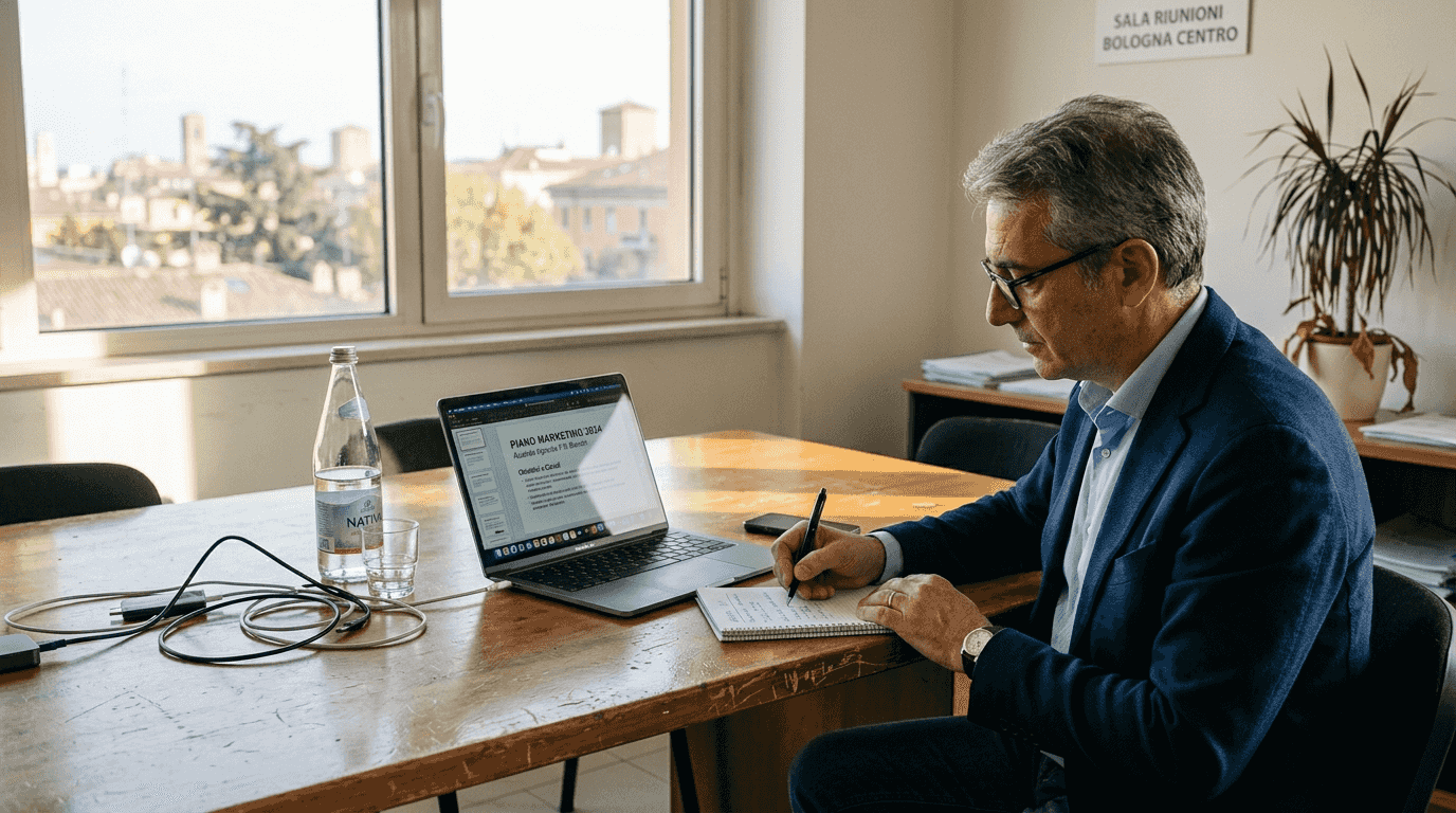 Un consulente elabora una strategia di content marketing su misura per il cliente.